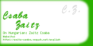 csaba zaitz business card